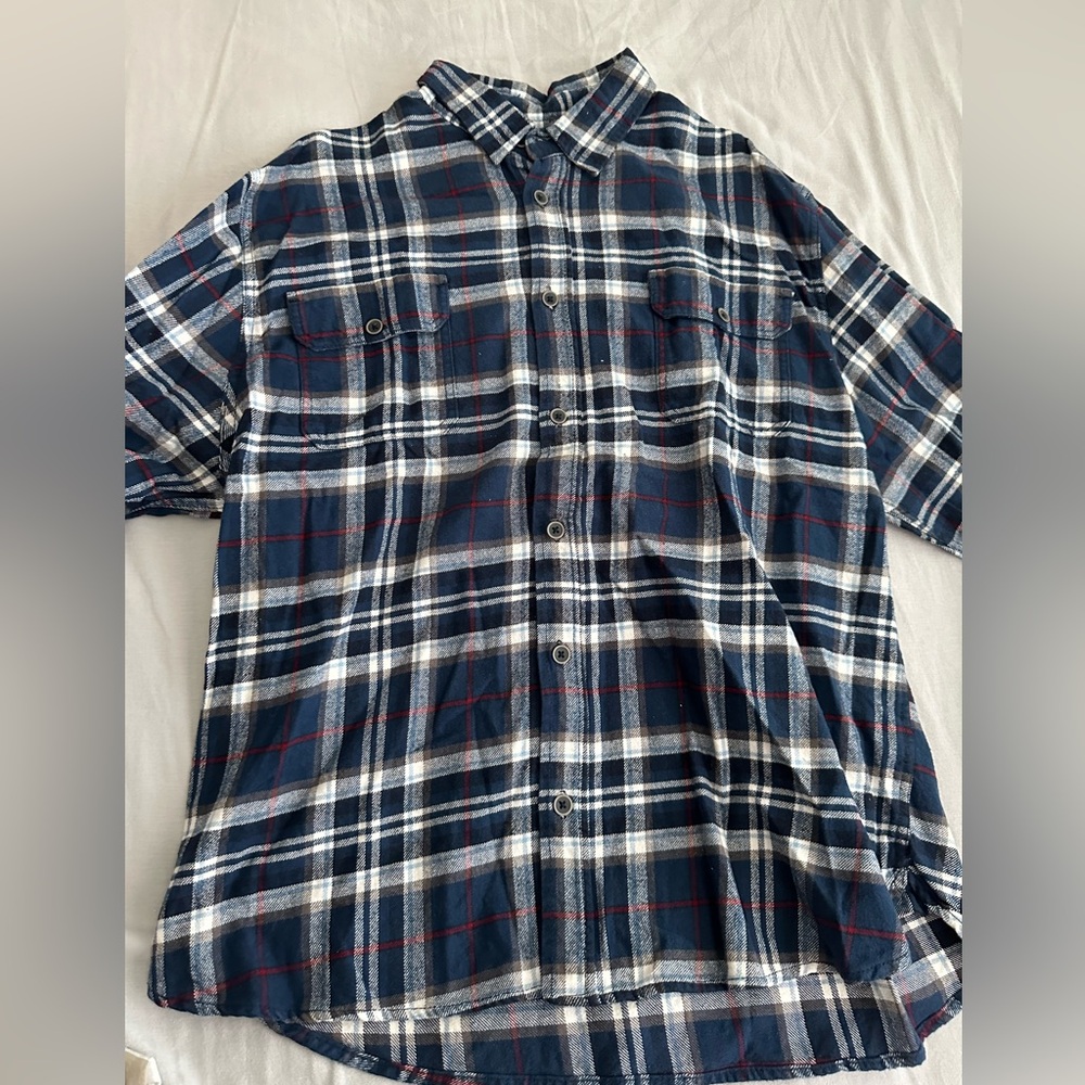 Mens heavy weight flannel button down shirt